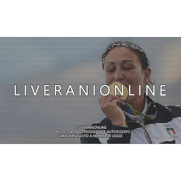 XXXI Olympic Games Giochi Olimpici Rio 2016 Rio de Janeiro - 12.08.2016 Finale Tiro al Piattello Femminile Nella Foto:Bacosi Diana premiazione /Ph.Vitez-Ag. Aldo Liverani