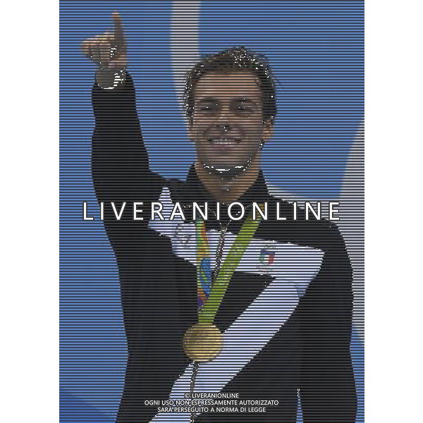 XXXI Olympic Games Giochi Olimpici Rio 2016 Rio de Janeiro - 13.08.2016 Nuoto Finale 1500m Stile Libero Maschile Nella Foto:Paltrinieri Gregorio con la medaglia /Ph.Vitez-Ag. Aldo Liverani