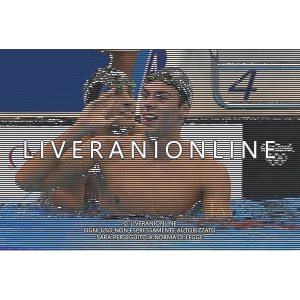 XXXI Olympic Games Giochi Olimpici Rio 2016 Rio de Janeiro - 13.08.2016 NuotoFinale 1500m Stile Libero Maschile Nella Foto:Paltrinieri Gregorio Festeggia con Detti Gabriele /Ph.Vitez-Ag. Aldo Liverani