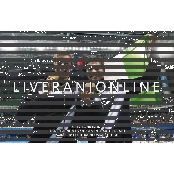 XXXI Olympic Games Giochi Olimpici Rio 2016 Rio de Janeiro - 13.08.2016 NuotoFinale 1500m Stile Libero Maschile Nella Foto:Paltrinieri Gregorio e Detti Gabriele con la medaglia /Ph.Vitez-Ag. Aldo Liverani