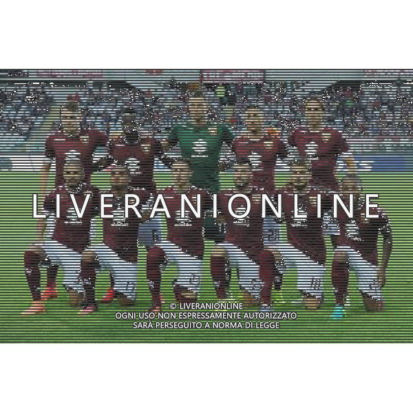 Torino 13-08-2016 Stadio Olimpico Grande Torino Coppa Italia TIM Cup - 3Â° turno Torino vs Pro Vercelli nella foto la formazione del Torino in piedi da SX Andrea Belotti, Afriyie Acquah, Daniele Padelli, Giuseppe Vives ed Emiliano Moretti; in basso da SX Bruno Peres, Josef Martinez, Antonio Barreca, Cesare Bovo, Adem Ljajic e Joel Obi foto Roberto Garavaglia - ag. Aldo Liverani sas