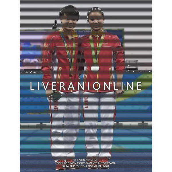 XXXI Olympic Games Giochi Olimpici Rio 2016 Rio de Janeiro - 14.08.2016 Finale Tuffi Trampolino 3m Femminile Nella Foto:He Zi e Shi Tingmao /Ph.Vitez-Ag. Aldo Liverani