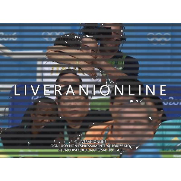 XXXI Olympic Games Giochi Olimpici Rio 2016 Rio de Janeiro - 14.08.2016 Finale Tuffi Trampolino 3m Femminile Nella Foto:Tania Cagnotto festeggia con il padre Giorgio Cagnotto /Ph.Vitez-Ag. Aldo Liverani
