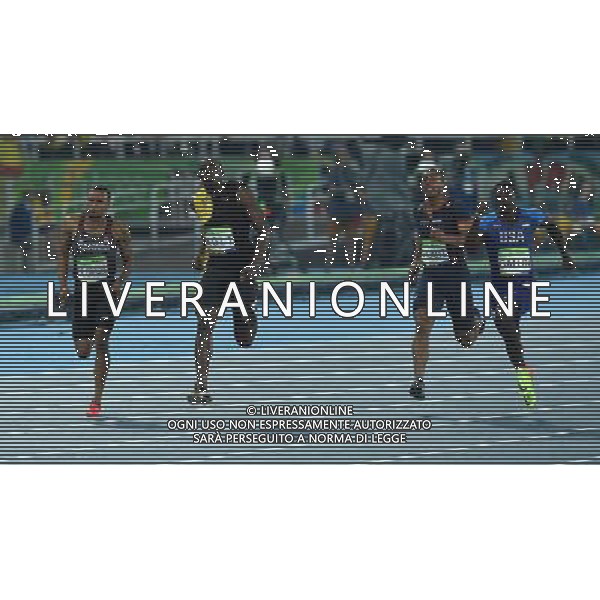 XXXI Olympic Games Giochi Olimpici Rio 2016 Rio de Janeiro - 14.08.2016 Atletica Finale 100m di corsa Maschili Nella Foto:Usain Bolt vince i 100m su Gatlin Justin e de Grasse Andre /Ph.Vitez-Ag. Aldo Liverani