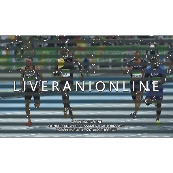 XXXI Olympic Games Giochi Olimpici Rio 2016 Rio de Janeiro - 14.08.2016 Atletica Finale 100m di corsa Maschili Nella Foto:Usain Bolt vince i 100m su Gatlin Justin e de Grasse Andre /Ph.Vitez-Ag. Aldo Liverani