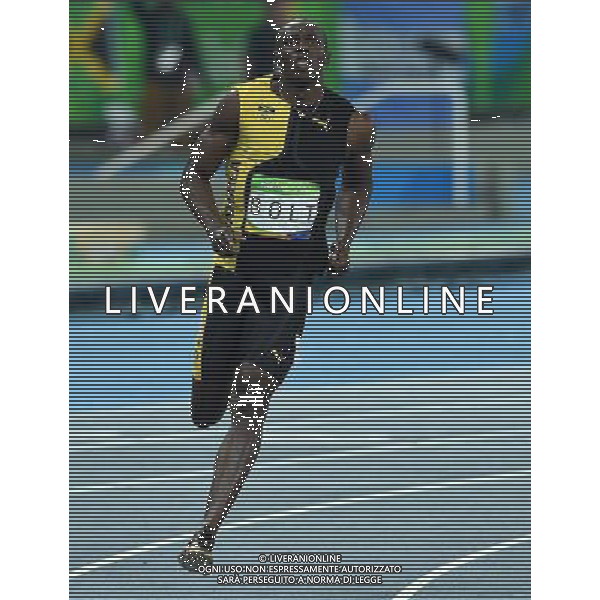 XXXI Olympic Games Giochi Olimpici Rio 2016 Rio de Janeiro - 14.08.2016 Atletica Finale 100m di corsa Maschili Nella Foto:Usain Bolt vince i 100m su Gatlin Justin e de Grasse Andre /Ph.Vitez-Ag. Aldo Liverani
