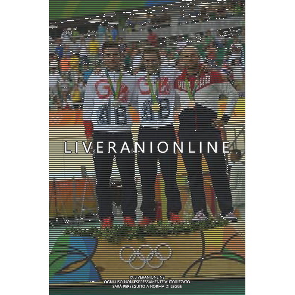 14-08-2016 Giochi Olimpici Pista Uomini; Giornata 04; 2016, Great Britain; 2016, Russia; Kenny, Jason; Skinner, Callum; Dmitriev, Denis; Rio De Janeiro; FOTO STEFANO SIROTTI-AG ALDO LIVERANI SAS