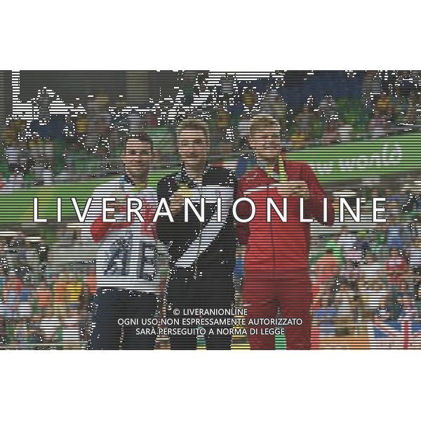 15-08-2016 Giochi Olimpici Pista Uomini; Giornata 05; 2016, Team Sky; 2016, Danimarca; Viviani, Elia; Cavendish, Mark; Hansen, Lasse Norman; Rio De Janeiro; ©sirotti/AGENZIA ALDO LIVERANI SAS