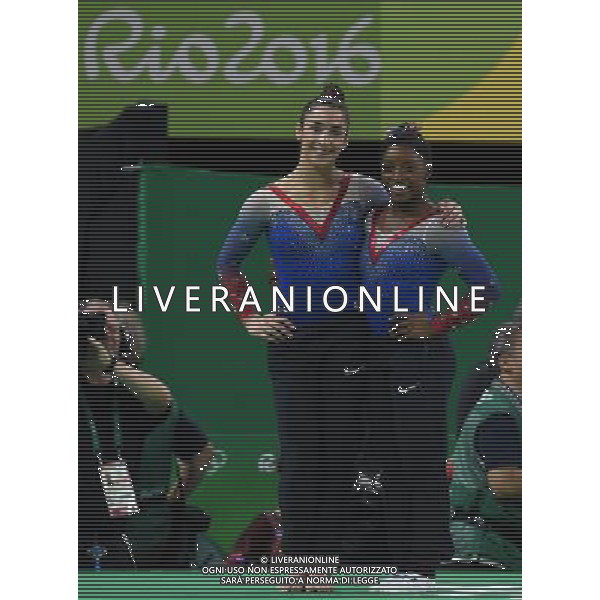 XXXI Olympic Games Giochi Olimpici Rio 2016 Rio de Janeiro - 16.08.2016 Finale Ginnastica Artistica Individuale Corpo Libero Femminile Nella Foto:Biles Simone festeggia con Raisman Alexandra /Ph.Vitez-Ag. Aldo Liverani