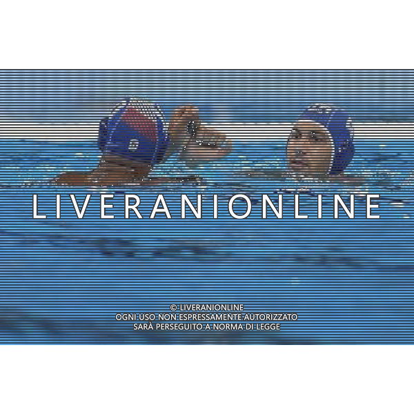 XXXI Olympic Games Giochi Olimpici Rio 2016 Rio de Janeiro - 16.08.2016 Quarti di Finale Pallanuoto Maschile Grecia vs Italia Nella Foto:Figlioli Pietro e Bodegas Michael esultano /Ph.Vitez-Ag. Aldo Liverani