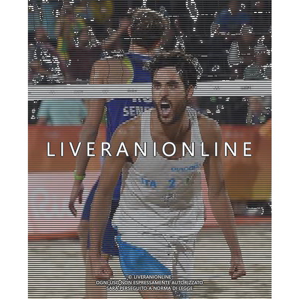 XXXI Olympic Games Giochi Olimpici Rio 2016 Rio de Janeiro - 16.08.2016 Semifinale Beach Volley Maschile Italia vs Russia Nella Foto:Lupo Daniele esulta /Ph.Vitez-Ag. Aldo Liverani