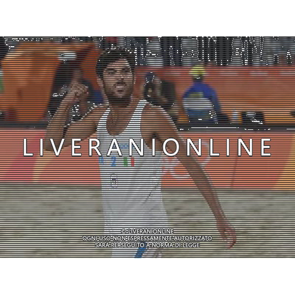 XXXI Olympic Games Giochi Olimpici Rio 2016 Rio de Janeiro - 16.08.2016 Semifinale Beach Volley Maschile Italia vs Russia Nella Foto:Lupo Daniele esulta /Ph.Vitez-Ag. Aldo Liverani