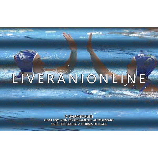 XXXI Olympic Games Giochi Olimpici Rio 2016 Rio de Janeiro - 17.08.2016 Semifinale Pallanuoto Femminile Russia vs Italia Nella Foto:Bianconi Roberta festeggia con Aiello Rosaria /Ph.Vitez-Ag. Aldo Liverani