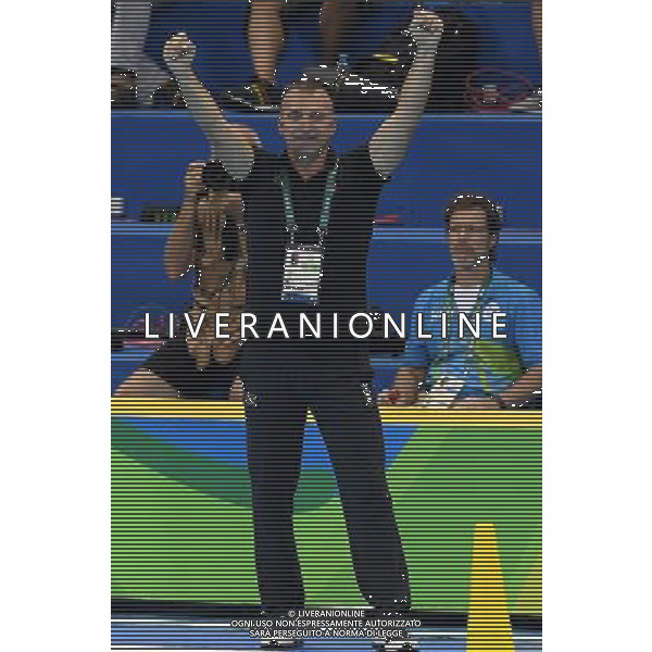 XXXI Olympic Games Giochi Olimpici Rio 2016 Rio de Janeiro - 17.08.2016 Semifinale Pallanuoto Femminile Russia vs Italia Nella Foto:Conti Fabio esulta /Ph.Vitez-Ag. Aldo Liverani