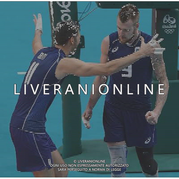 XXXI Olympic Games Giochi Olimpici Rio 2016 Rio de Janeiro - 17.08.2016 Quarti di Finale Pallavolo Maschile Italia vs Iran Nella Foto:Zaytsev Ivan e Buti Simone /Ph.Vitez-Ag. Aldo Liverani