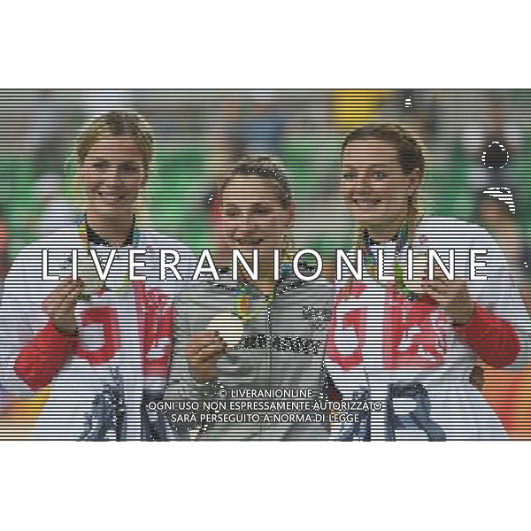 16-08-2016 Giochi Olimpici Pista Donne; Giornata 06; 2016, Germany; 2016, Great Britain; Vogel, Kristina; James, Rebecca; Marchant, Katy; Rio De Janeiro; ©sirotti/AGENZIA ALDO LIVERANI SAS