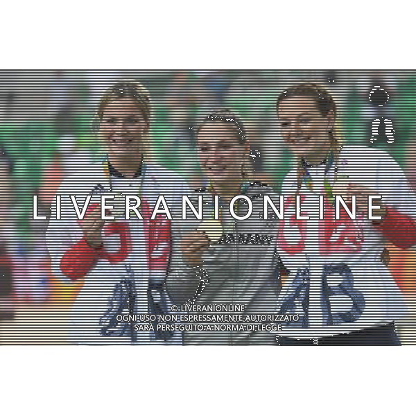16-08-2016 Giochi Olimpici Pista Donne; Giornata 06; 2016, Germany; 2016, Great Britain; Vogel, Kristina; James, Rebecca; Marchant, Katy; Rio De Janeiro; ©sirotti/AGENZIA ALDO LIVERANI SAS
