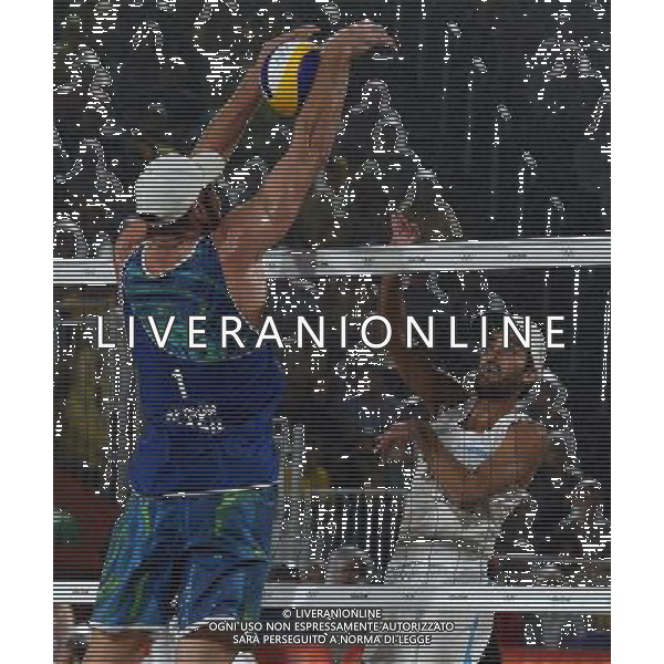 XXXI Olympic Games Giochi Olimpici Rio 2016 Rio de Janeiro - 18.08.2016 Finale Beach Volley Italia vs Brasile Nella Foto:Lupo Daniele-Nicolai Paolo vs Alison Cerutti-Bruno Oscar Schmidt /Ph.Vitez-Ag. Aldo Liverani