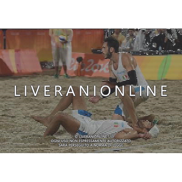 XXXI Olympic Games Giochi Olimpici Rio 2016 Rio de Janeiro - 18.08.2016 Finale Beach Volley Italia vs Brasile Nella Foto:Lupo Daniele-Nicolai Paolo delusione /Ph.Vitez-Ag. Aldo Liverani
