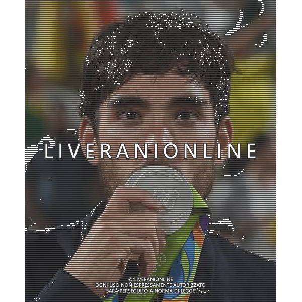 XXXI Olympic Games Giochi Olimpici Rio 2016 Rio de Janeiro - 18.08.2016 Finale Beach Volley Italia vs Brasile Nella Foto:Lupo Daniele-Nicolai Paolo premiazione /Ph.Vitez-Ag. Aldo Liverani