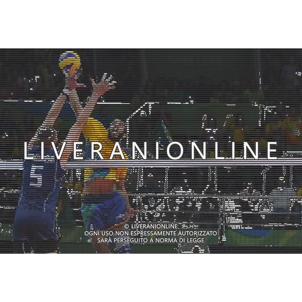 XXXI Olympic Games Giochi Olimpici Rio 2016 Rio de Janeiro - 21.08.2016 Finale Pallavolo Maschile Italia vs Brasile Nella Foto:De Souza Wallace e Juantorena Osmany /Ph.Vitez-Ag. Aldo Liverani