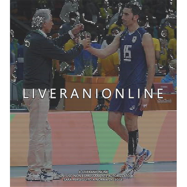 XXXI Olympic Games Giochi Olimpici Rio 2016 Rio de Janeiro - 21.08.2016 Finale Pallavolo Maschile Italia vs Brasile Nella Foto:Malago\' Giovanni consola Birarelli Emanuele /Ph.Vitez-Ag. Aldo Liverani