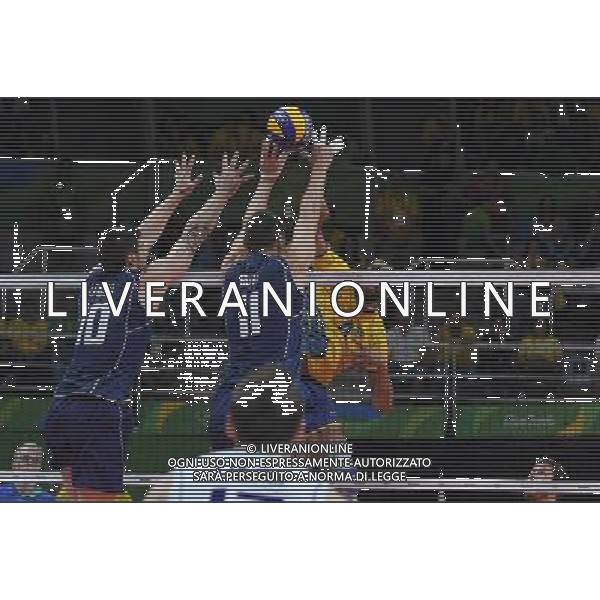 XXXI Olympic Games Giochi Olimpici Rio 2016 Rio de Janeiro - 21.08.2016 Finale Pallavolo Maschile Italia vs Brasile Nella Foto:Muro di Lanza Filippo e Buti Simone su De Souza Wallace /Ph.Vitez-Ag. Aldo Liverani