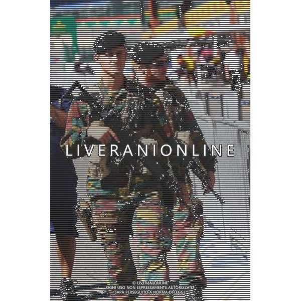 Armed forces patrol the pit lane. 25.08.2016. Formula 1 World Championship, Rd 13, Belgian Grand Prix, Spa Francorchamps, Belgium, Preparation Day. / AGENZIA ALDO LIVERANI SAS - ITALY ONLY EDITORIAL USE ONLY