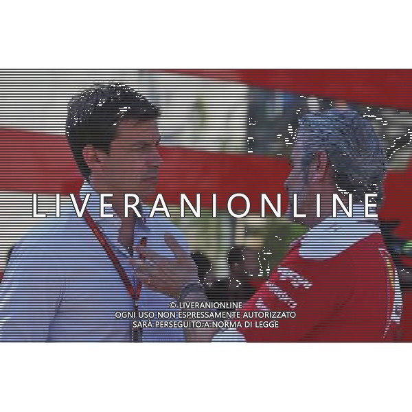(L to R): Toto Wolff (GER) Mercedes AMG F1 Shareholder and Executive Director with Maurizio Arrivabene (ITA) Ferrari Team Principal. 26.08.2016. Formula 1 World Championship, Rd 13, Belgian Grand Prix, Spa Francorchamps, Belgium, Practice Day. / AGENZIA ALDO LIVERANI SAS - ITALY ONLY EDITORIAL USE ONLY