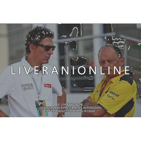 (L to R): Pierre-Gautier Caloni, Total Vice President of Sponsoring \' Motorsport Division with Frederic Vasseur (FRA) Renault Sport F1 Team Racing Director. 27.08.2016. Formula 1 World Championship, Rd 13, Belgian Grand Prix, Spa Francorchamps, Belgium, Qualifying Day. / AGENZIA ALDO LIVERANI SAS - ITALY ONLY EDITORIAL USE ONLY
