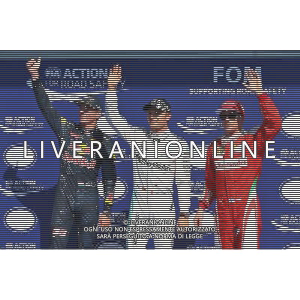 Qualifying top three in parc ferme (L to R): Max Verstappen (NLD) Red Bull Racing, second; Nico Rosberg (GER) Mercedes AMG F1, pole position; Kimi Raikkonen (FIN) Ferrari, third. 27.08.2016. Formula 1 World Championship, Rd 13, Belgian Grand Prix, Spa Francorchamps, Belgium, Qualifying Day. / AGENZIA ALDO LIVERANI SAS - ITALY ONLY EDITORIAL USE ONLY