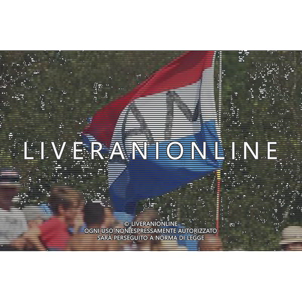 Fans and a flag for Max Verstappen (NLD) Red Bull Racing. 28.08.2016. Formula 1 World Championship, Rd 13, Belgian Grand Prix, Spa Francorchamps, Belgium, Race Day. / AGENZIA ALDO LIVERANI SAS - ITALY ONLY EDITORIAL USE ONLY