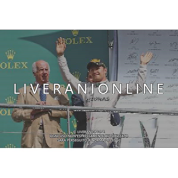 Race winner Nico Rosberg (GER) Mercedes AMG F1 celebrates on the podium. 28.08.2016. Formula 1 World Championship, Rd 13, Belgian Grand Prix, Spa Francorchamps, Belgium, Race Day. / AGENZIA ALDO LIVERANI SAS - ITALY ONLY EDITORIAL USE ONLY