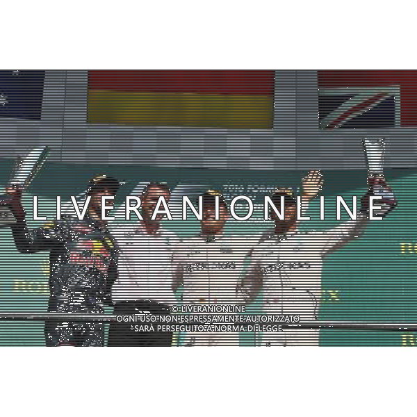 1st place for Nico Rosberg (GER) Mercedes AMG Petronas F1 W07, 2nd place for Daniel Ricciardo (AUS) Red Bull Racing RB12 and 3rd place for Lewis Hamilton (GBR) Mercedes AMG F1 W07 . 28.08.2016. Formula 1 World Championship, Rd 13, Belgian Grand Prix, Spa Francorchamps, Belgium, Race Day. / AGENZIA ALDO LIVERANI SAS - ITALY ONLY EDITORIAL USE ONLY