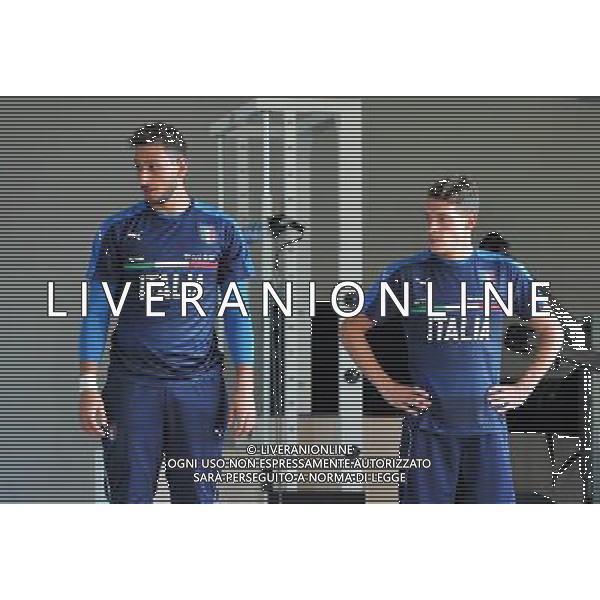 Foto Aldo Liverani 29/08/2016 Firenze ( Italia) Nazionale Italiana calcio Raduno della Nazionale italiana di calcio, Centro Tecnico Federale di Coverciano Nella foto: Gianluigi Donnarumma, Andrea Belotti 