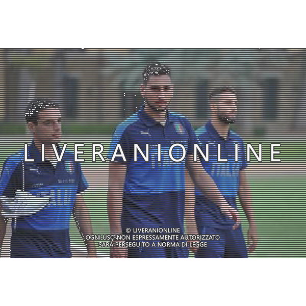 Foto Aldo Liverani 30/08/2016 Firenze ( Italia) Nazionale Italiana calcio Raduno della Nazionale italiana di calcio, Centro Tecnico Federale di Coverciano Nella foto: Giacomo Bonaventura, Gianluigi Donnarumma, Pavoletti 