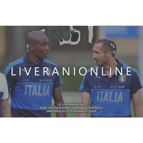 Foto Aldo Liverani 30/08/2016 Firenze ( Italia) Nazionale Italiana calcio Raduno della Nazionale italiana di calcio, Centro Tecnico Federale di Coverciano Nella foto: Angelo Ogbonna, Giorgio Chiellini 
