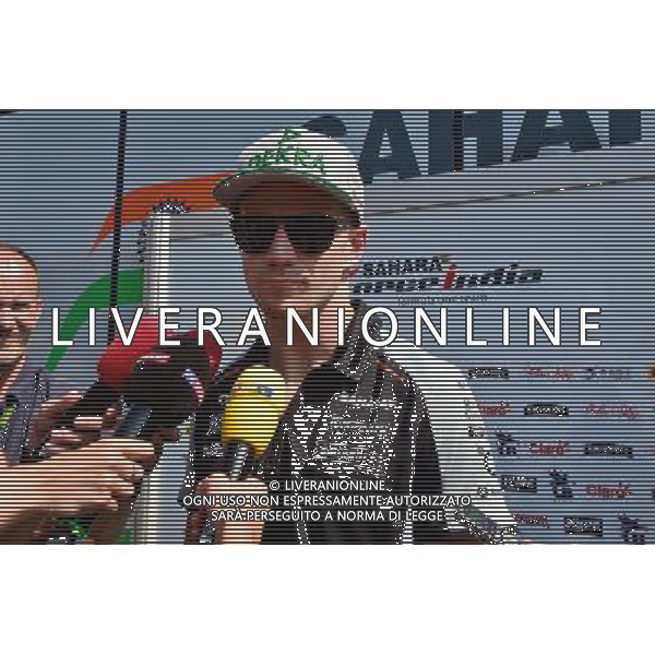 Nico Hulkenberg (GER) Sahara Force India F1 with the media. 01.09.2016. Formula 1 World Championship, Rd 14, Italian Grand Prix, Monza, Italy, Preparation Day. / AGENZIA ALDO LIVERANI SAS - ITALY ONLY EDITORIAL USE ONLY