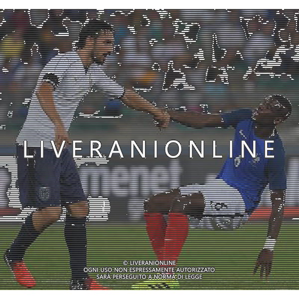 Amichevole Bari - 01.09.2016 Italia-Francia Nella Foto:astori e paul pogba /Ph.Vitez-Ag. Aldo Liverani