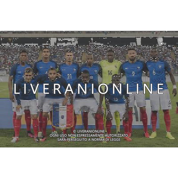 Amichevole Bari - 01.09.2016 Italia-Francia Nella Foto:Francia Squadra Formazione Mandanda,Sidibe,Varane,Koscielny,Kurzawa,Pogba,Kante,Matuidi,Griezmann,Giroud,Martial /Ph.Vitez-Ag. Aldo Liverani