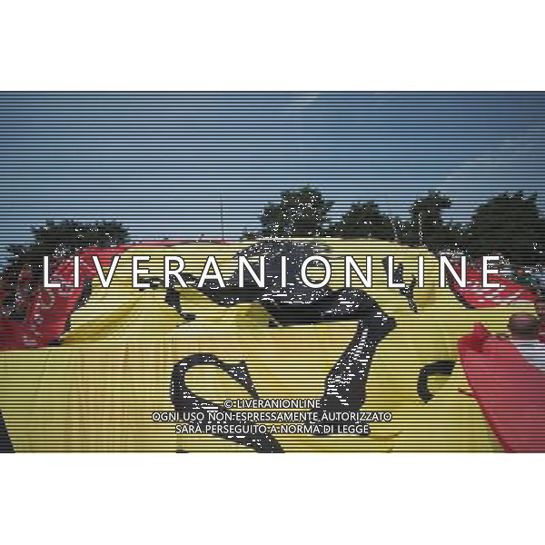 A large Ferrari banner. 03.09.2016. Formula 1 World Championship, Rd 14, Italian Grand Prix, Monza, Italy, Qualifying Day. / AGENZIA ALDO LIVERANI SAS - ITALY ONLY EDITORIAL USE ONLY - PROVE UFFICIALI
