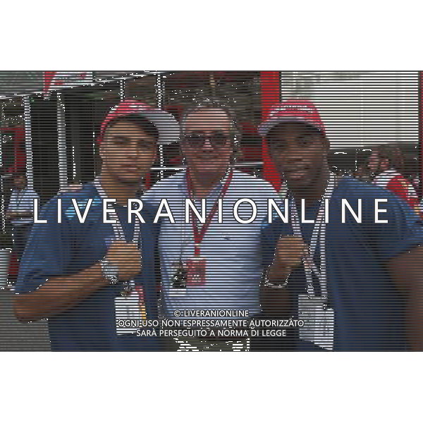(L to R): Fabio Basile (ITA) Judo Olympic Champion, Rio 2016 with Giancarlo Minardi (ITA) and Frank Chamizo Marquez (ITA) Wrestling bronze medalist at Rio 2016. 03.09.2016. Formula 1 World Championship, Rd 14, Italian Grand Prix, Monza, Italy, Qualifying Day. / AGENZIA ALDO LIVERANI SAS - ITALY ONLY EDITORIAL USE ONLY