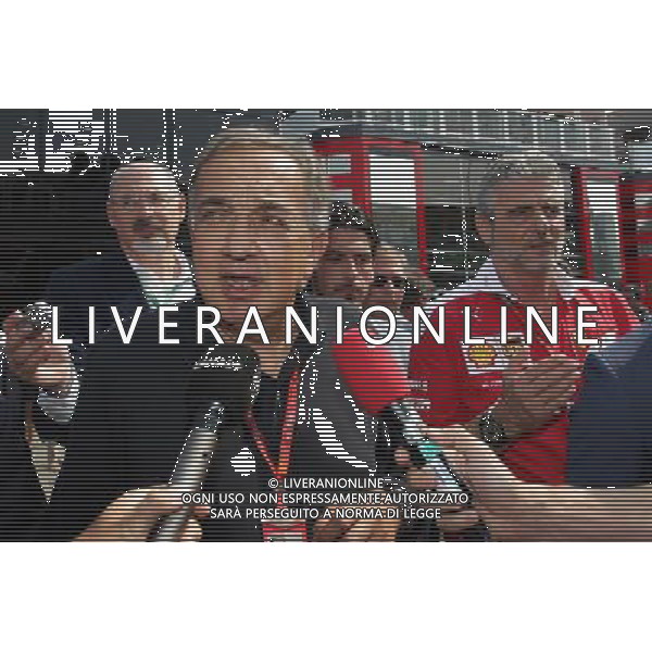 (L to R): Sergio Marchionne (ITA), Ferrari President and CEO of Fiat Chrysler Automobiles with Maurizio Arrivabene (ITA) Ferrari Team Principal. 03.09.2016. Formula 1 World Championship, Rd 14, Italian Grand Prix, Monza, Italy, Qualifying Day. / AGENZIA ALDO LIVERANI SAS - ITALY ONLY EDITORIAL USE ONLY