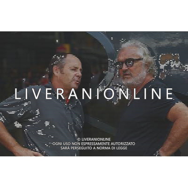(L to R): Gerhard Berger (AUT) with Flavio Briatore (ITA). 03.09.2016. Formula 1 World Championship, Rd 14, Italian Grand Prix, Monza, Italy, Qualifying Day. / AGENZIA ALDO LIVERANI SAS - ITALY ONLY EDITORIAL USE ONLY