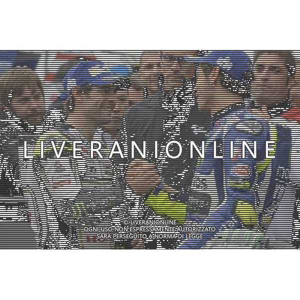 03.09.2016. Silverstone, Towcester, Inghilterra. Cal Crutchlow e Valentino Rossi. / Gp Silvestone Silverstone Towcester Gran Bretagna Prove Motomondiale 03.09.2016 Â©PIAZZOLLA/ AGENZIA ALDO LIVERANI SAS