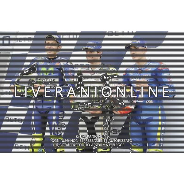 03.09.2016. Silverstone, Towcester, Inghilterra. Valentino Rossi, Cal Crutchlow e Maverick Vinales./ Gp Silvestone Silverstone Towcester Gran Bretagna Prove Motomondiale 03.09.2016 Â©PIAZZOLLA/ AGENZIA ALDO LIVERANI SAS