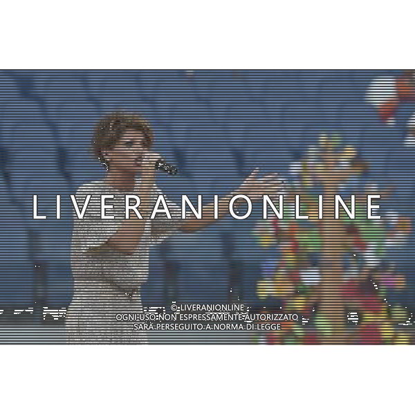 Festa della Famiglia Amichevole Roma - 03.09.2016 - Stadio Olimpico - Roma vs San Lorenzo de Almagro - nella foto: Alessandra Amoroso /Ph.Corradetti-Ag Aldo Liverani