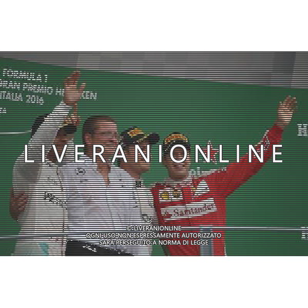 1st place Nico Rosberg (GER) Mercedes AMG Petronas F1 W07, 2nd place Lewis Hamilton (GBR) Mercedes AMG F1 W07 and 3rd place Sebastian Vettel (GER) Scuderia Ferrari SF16-H. 04.09.2016. Formula 1 World Championship, Rd 14, Italian Grand Prix, Monza, Italy, Race Day. / AGENZIA ALDO LIVERANI SAS - ITALY ONLY EDITORIAL USE ONLY