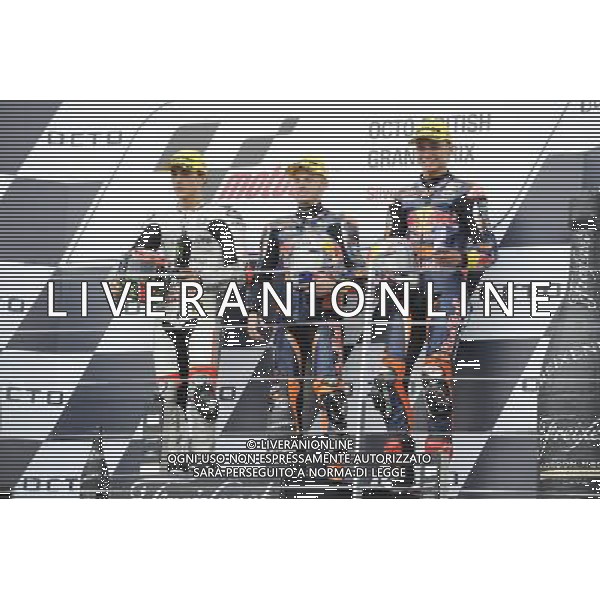 04.09.2016. Silverstone, Towcester, Inghilterra.Francesco Bagnaia, Brad Binder e Bo Bendsnayder. / Gp Silvestone Silverstone Towcester Gran Bretagna Motomondiale 04.09.2016 Â©PIAZZOLLA/ AGENZIA ALDO LIVERANI SAS