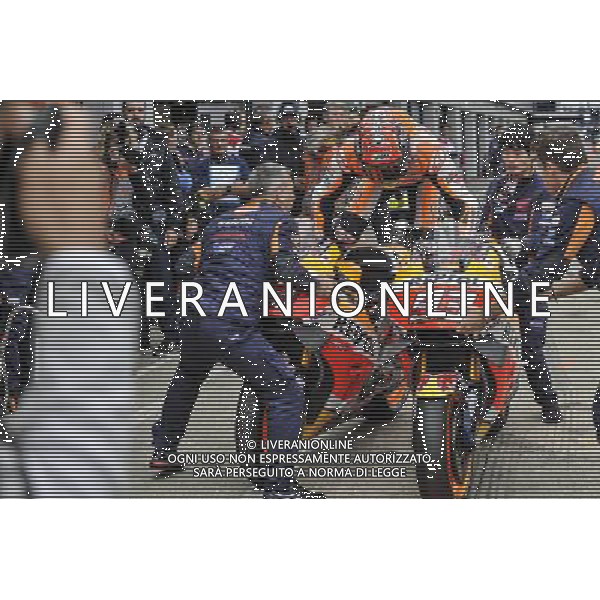 04.09.2016. Silverstone, Towcester, Inghilterra. Marc Marquez durante il warm up./ Gp Silvestone Silverstone Towcester Gran Bretagna Motomondiale 04.09.2016 Â©PIAZZOLLA/ AGENZIA ALDO LIVERANI SAS